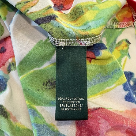 Ralph Lauren Colorful Floral Faux Wrap Stretch Sleeveless Sheath Dress Size 6 - Picture 10 of 11
